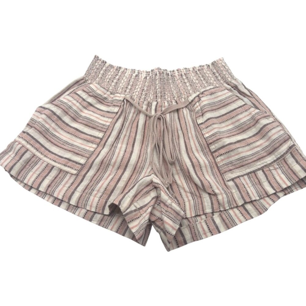 BeBop  Junior's Printed Beach Shorts, Coral/Tan, Sz. S